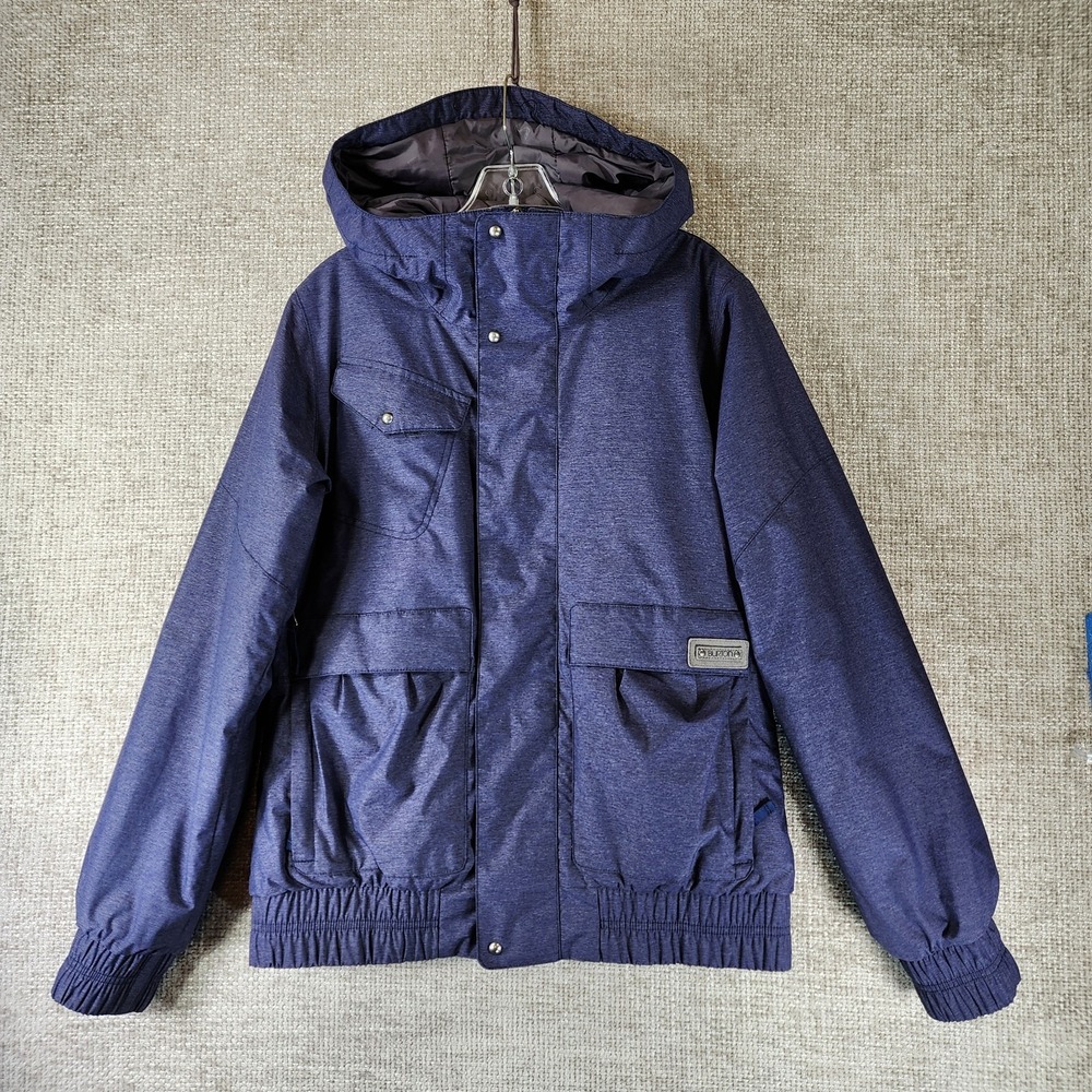 Burton Da Nang Dryride Hooded Jacket Womens L Blue Pit Vents Snowboard Ski